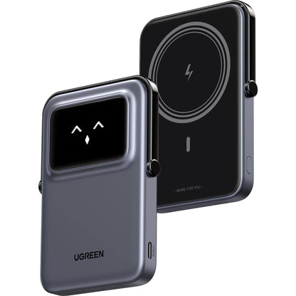 Batteria Esterna Wireless UGREEN PB571 Uno, 5000mAh, 20W, PD + FQI, 1 x QI - 1 x USB-C, Grigio