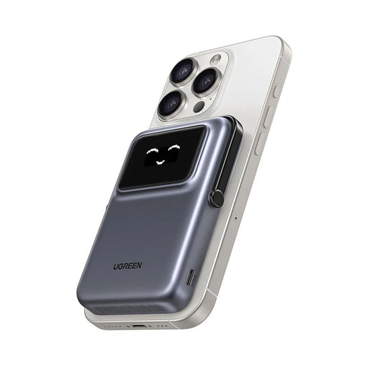 UGREEN PB764 Uno Wireless External Battery, 10000mAh, 20W, PD + FQI, 1 x QI - 1 x USB-C, Gray