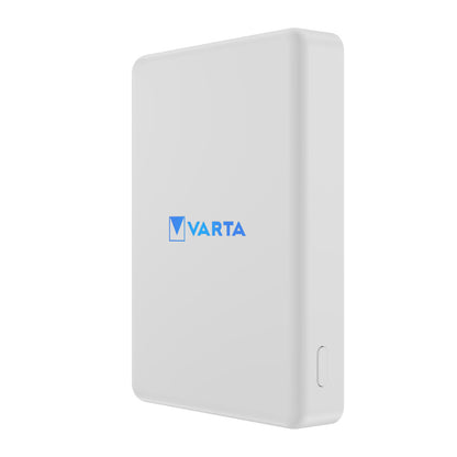 Batteria Esterna Wireless Varta Mag Pro, 5000mAh, 12W, 1 x QI - 1 x USB-C, Bianca