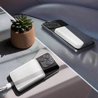 Batterie Externe Sans Fil WZK WRW349YWS, 10000mAh, 20W, PD + FQI, 1 x QI - 1 x USB-C, Blanche