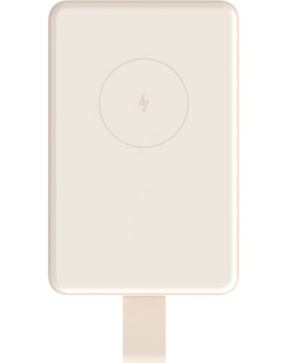 Batterie Externe Sans Fil Xiaomi Mi Magnetic, 6000mAh, 15W, PD + FQI, 1 x QI - 1 x USB-C, Beige BHR9074GL