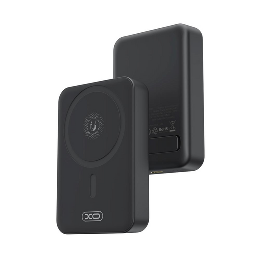 Batterie Externe Sans Fil XO Design PR231, 10000mAh, 20W, PD + FQI, 1 x QI - 1 x USB-C, Noire, Reconditionnée