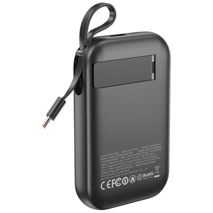Batteria Esterna Wireless XO Design PR270, 10000mAh, 22.5W, QC + PD + QI, 1 x QI - 1 x USB-A - 1 x USB-C, Nera