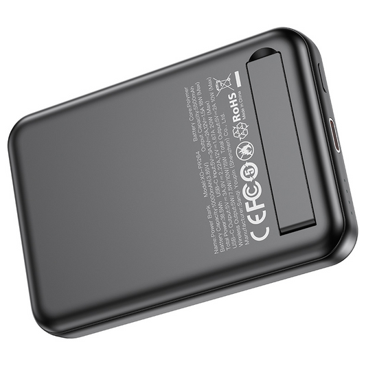 Batterie Externe Sans Fil XO Design PR264, 10000mAh, 20W, PD + FQI, 1 x QI - 1 x USB-C, Noire, Reconditionnée