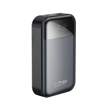 Batterie Externe XO Design PR232, 10000mAh, 33W, QC + PD, 1 x USB-A - 1 x USB-C, Noire