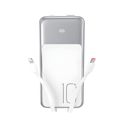 Batterie Externe XO Design PR248, 10000mAh, 22.5W, QC + PD, 1 x Lightning - 1 x USB-A - 2 x USB-C, Blanche