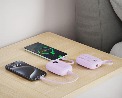 Batterie Externe XO Design PR246, 10000mAh, 22.5W, PD, 1 x Lightning - 2 x USB-C, Mauve