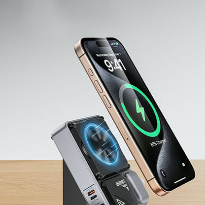 Batteria Esterna Yesido YP89, 10000mAh, 22.5W, QC + PD + FQI, 1 x Lightning - 1 x QI - 1 x USB-A - 1 x USB-C, Grigio