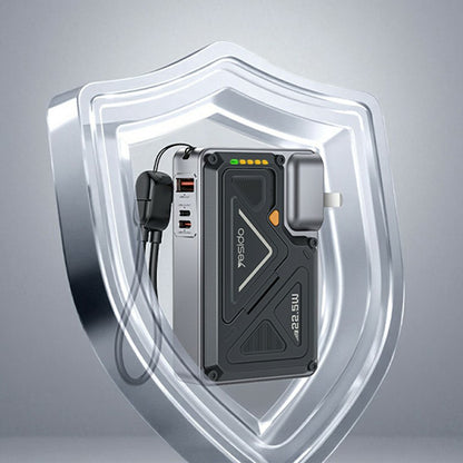 Batteria Esterna Yesido YP89, 10000mAh, 22.5W, QC + PD + FQI, 1 x Lightning - 1 x QI - 1 x USB-A - 1 x USB-C, Grigio