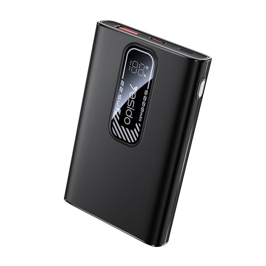 Externer Akku Yesido YP92, 5000mAh, 22.5W, QC + PD, 1 x USB-A - 1 x USB-C, Schwarz