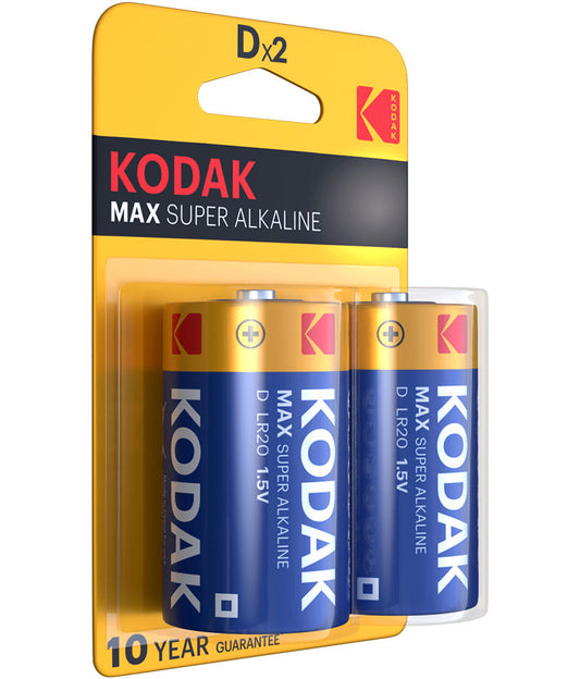 Batteria Kodak Max Super, LR20, Set 2 pezzi