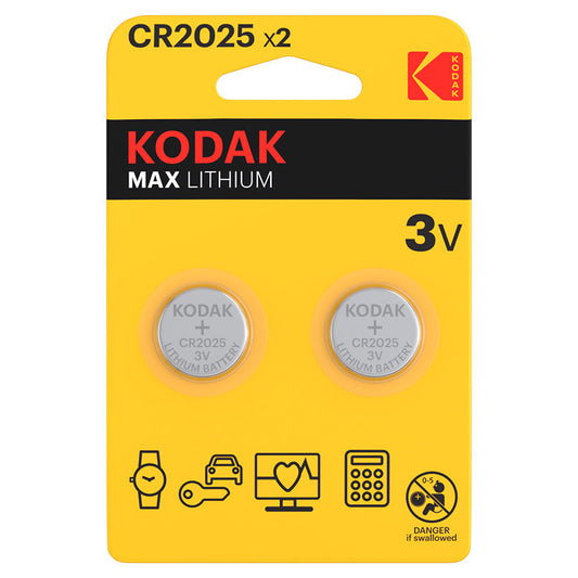 Kodak Max Lithium Batterie, CR2025, 2er Set