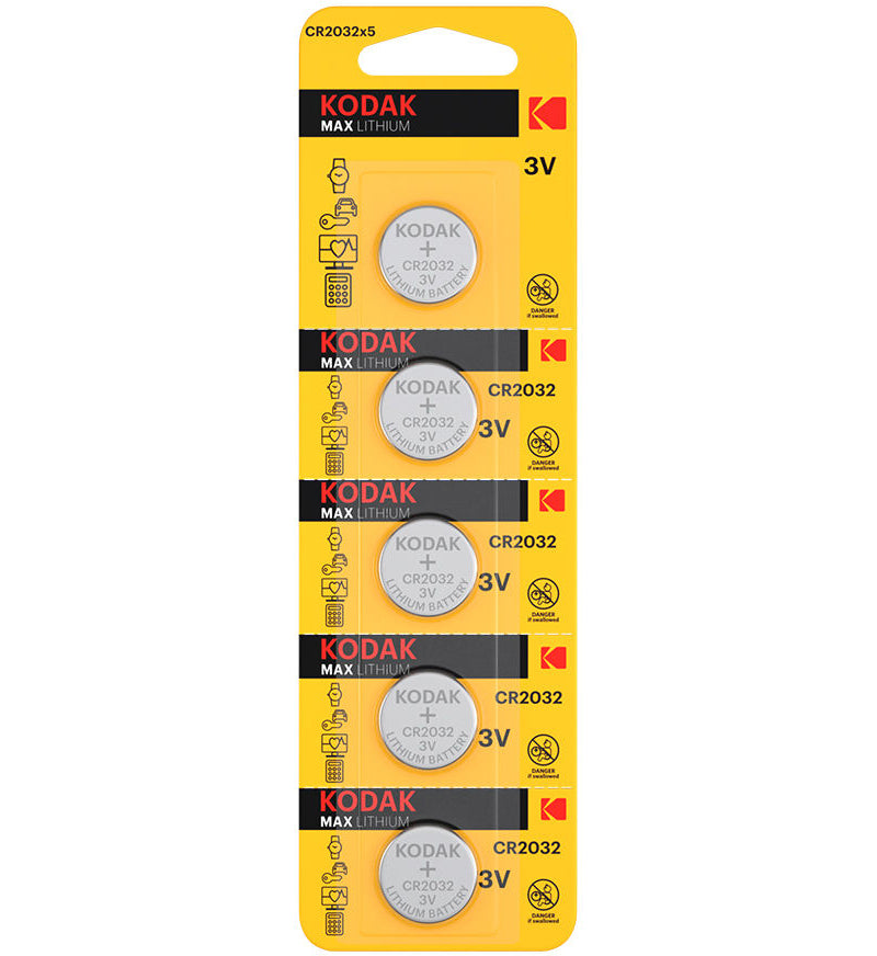 Batteria Kodak Max Lithium, CR2032, Set da 5 pezzi