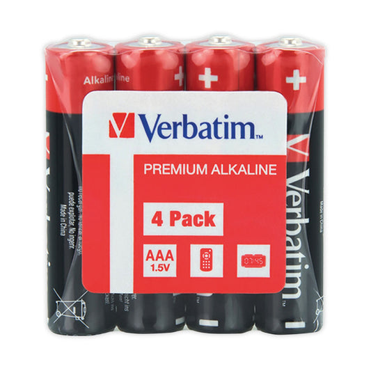 Pile Verbatim Premium, AAA / LR3, Lot de 4 pièces 49500