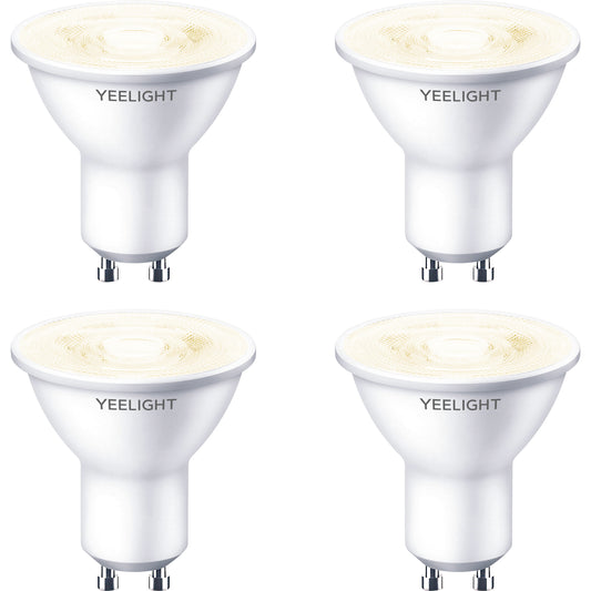 Yeelight W1 Lampadina LED, Wi-Fi, GU10, 4,8W, 2700K, 350lm, Set di 4 pezzi, bianco YLDP004