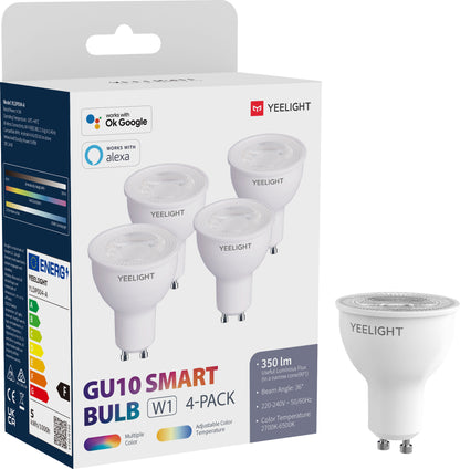 LED-Lampe Yeelight W1, Wi-Fi, GU10, 4.5W, 2700K - 6500K, 350lm, Set 4 Stück, Mehrfarbig YLDP004-A