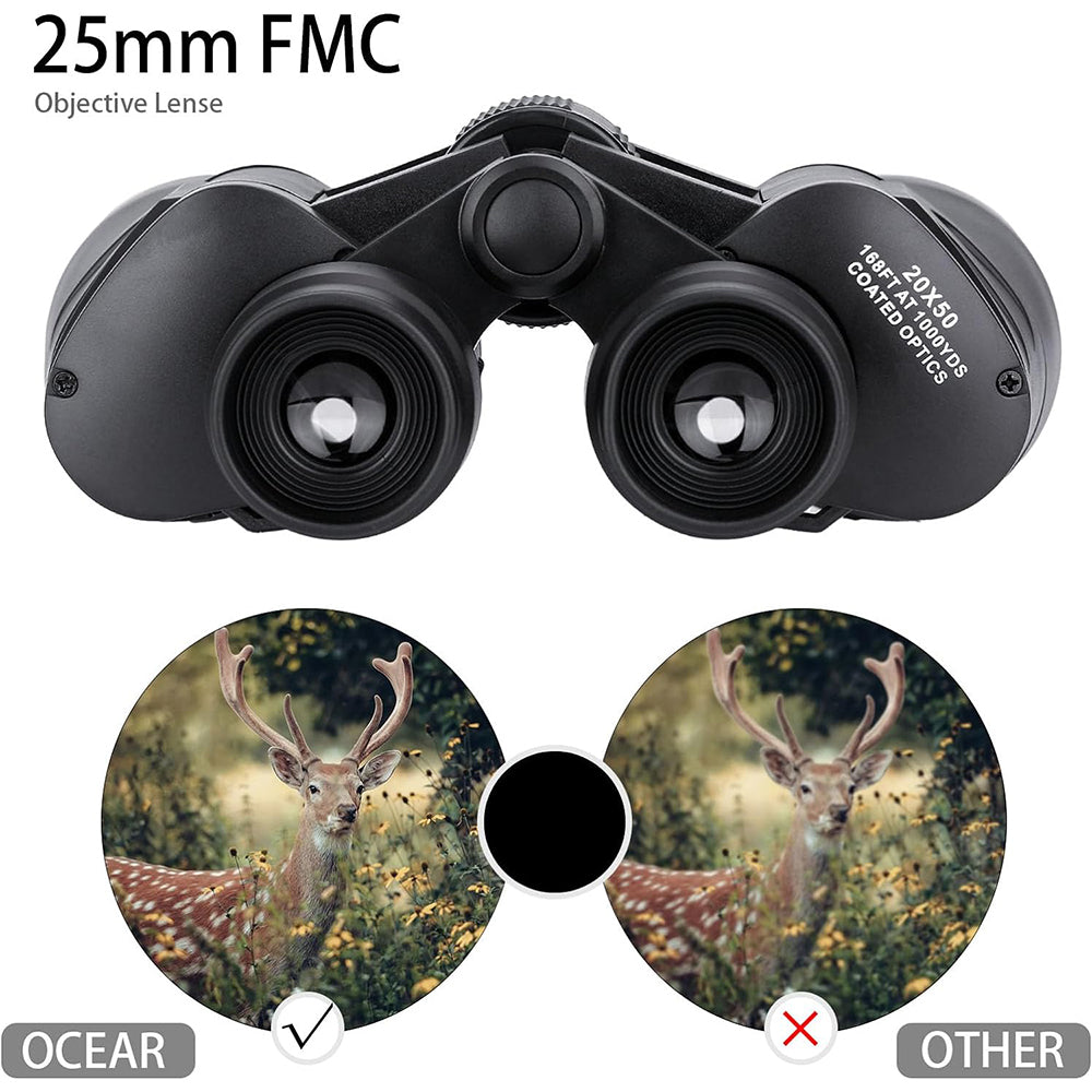 Binocolo Techsuit BN3, 20x, 50mm, Nero