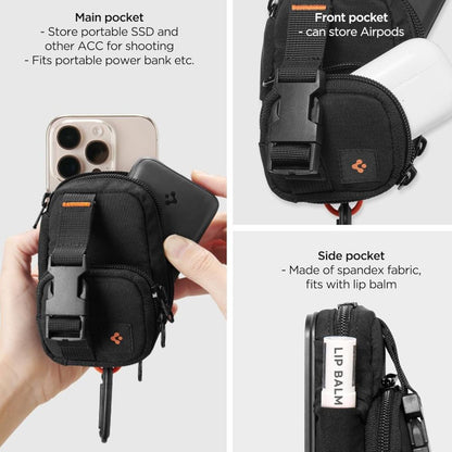 Borsetta Universale MagSafe per Telefono, Spigen, Snap Zip, Nera