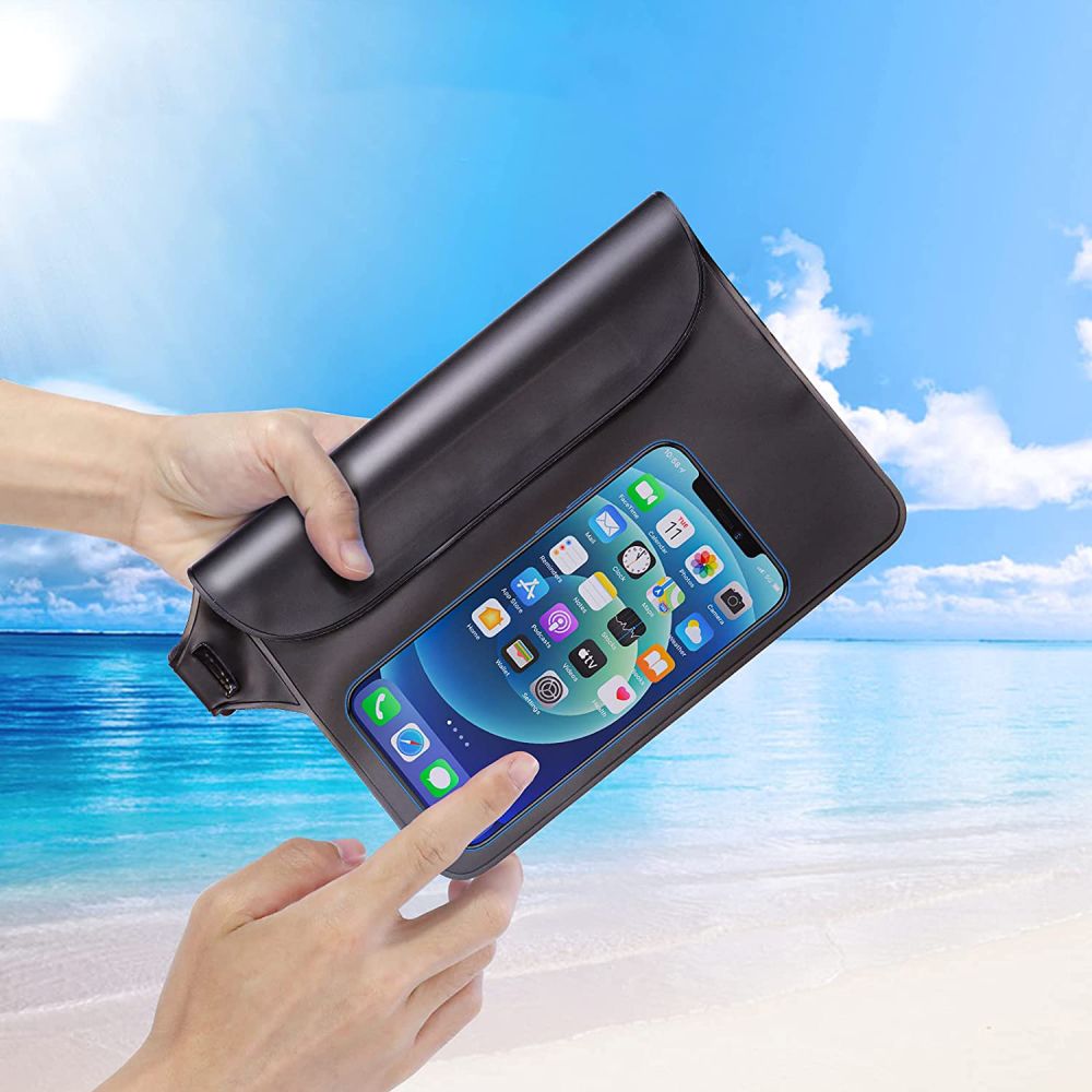 Wasserdichte Gürteltasche Techsuit, Universal, Schwarz