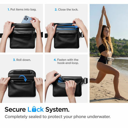 Wasserdichte Tasche Spigen Aqua Shield, Universal, Schwarz AMP04532