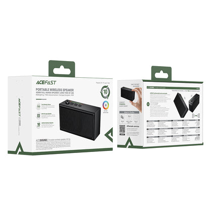 Cassa Bluetooth Acefast K9 Go, 7W, TWS, RGB, Impermeabile, Nera