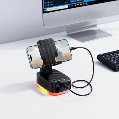 Cassa Bluetooth Borofone BR200 Marea 2in1, 5W, TWS, RGB, Nera