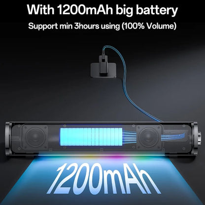 Bluetooth-Lautsprecher Yesido YSW27, 10W, RGB, Schwarz