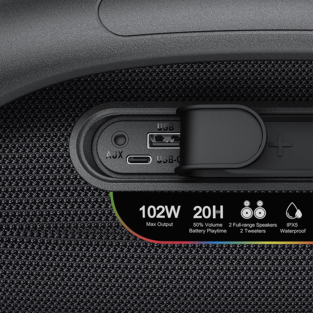 Cassa Portatile Bluetooth Acefast K11 Pro, 102W, RGB, TWS, Impermeabile, Nera