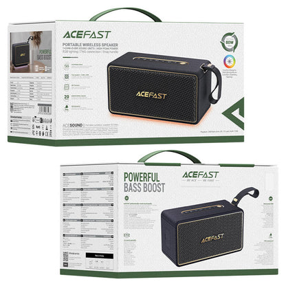 Enceinte Portable Bluetooth Acefast K3 Max, 80W, RGB, Étanche, Noire