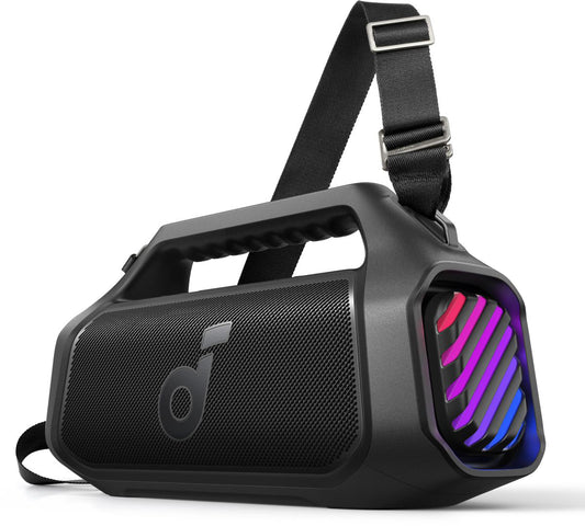 Cassa Portatile Bluetooth Anker SoundCore Boom 2 Plus Nuova Versione, 140W, TWS, RGB, Impermeabile, Nera A3134012