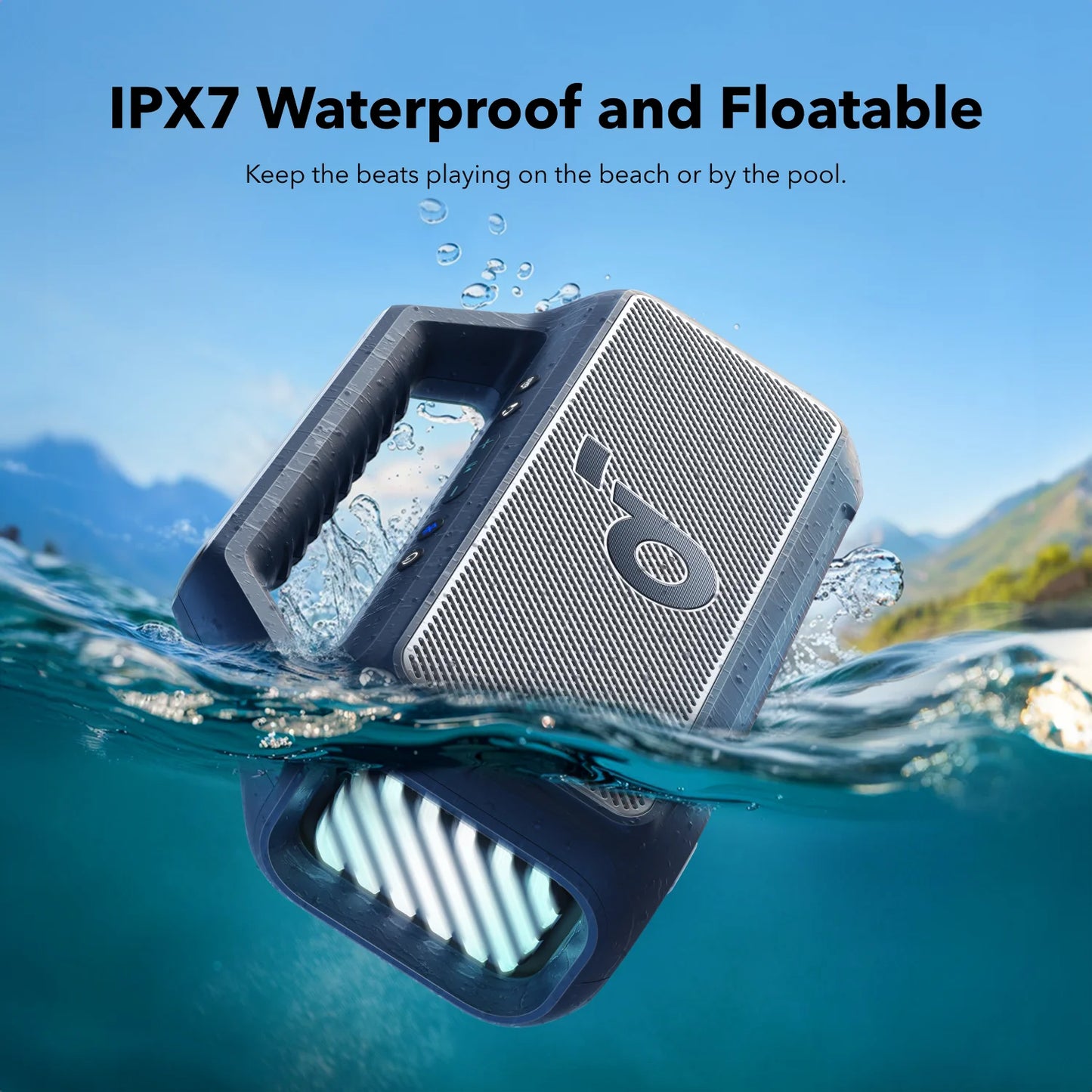 Cassa Portatile Bluetooth Anker SoundCore Boom 2, 80W, TWS, RGB, Impermeabile, Blu A3138031