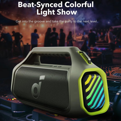 Enceinte Portable Bluetooth Anker SoundCore Boom 2 Plus, 140W, TWS, RGB, Étanche, Vert A3134061