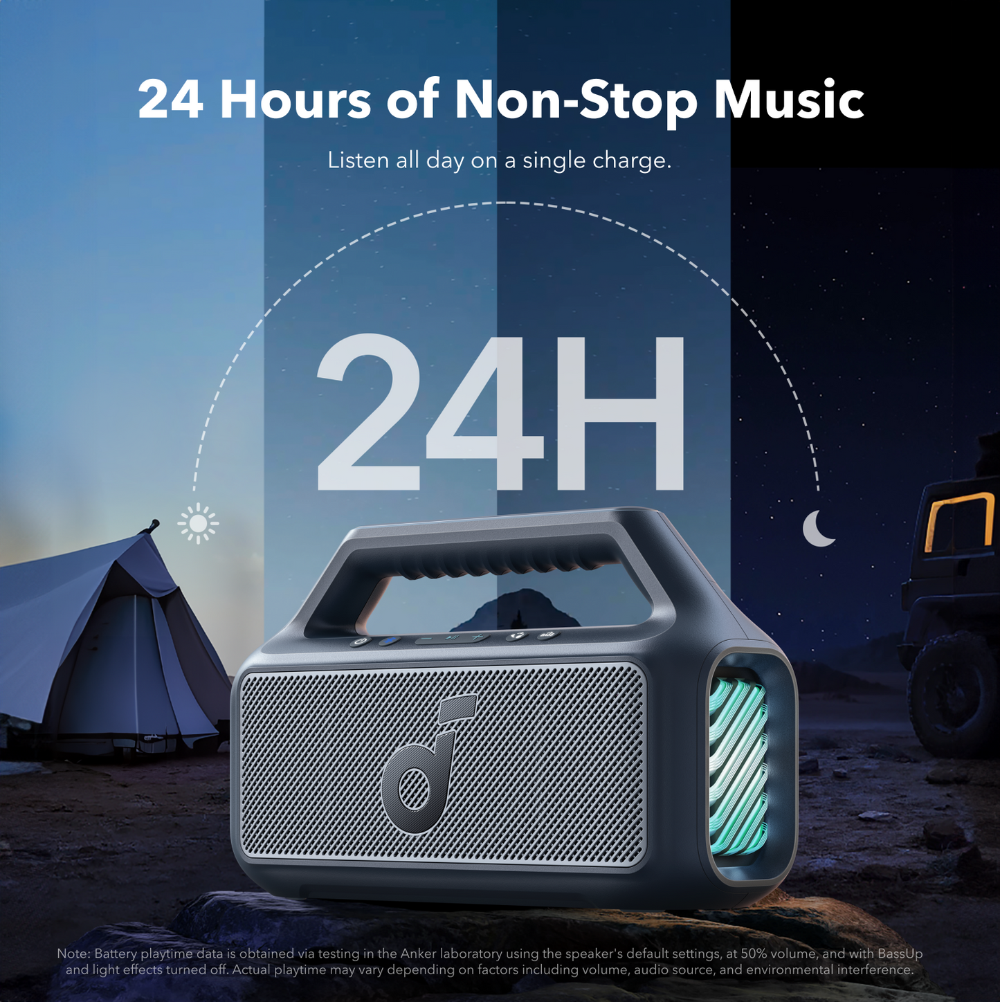 Enceinte Bluetooth Portable Anker SoundCore Boom 2 Nouvelle Version, 80W, TWS, RGB, Étanche, Bleue A3138032