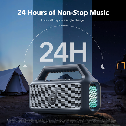 Enceinte Bluetooth Portable Anker SoundCore Boom 2 Nouvelle Version, 80W, TWS, RGB, Étanche, Bleue A3138032