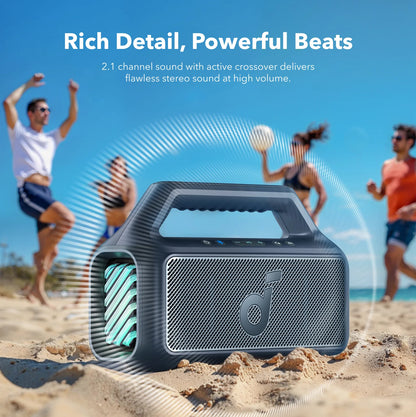 Cassa Portatile Bluetooth Anker SoundCore Boom 2, 80W, TWS, RGB, Impermeabile, Blu A3138031
