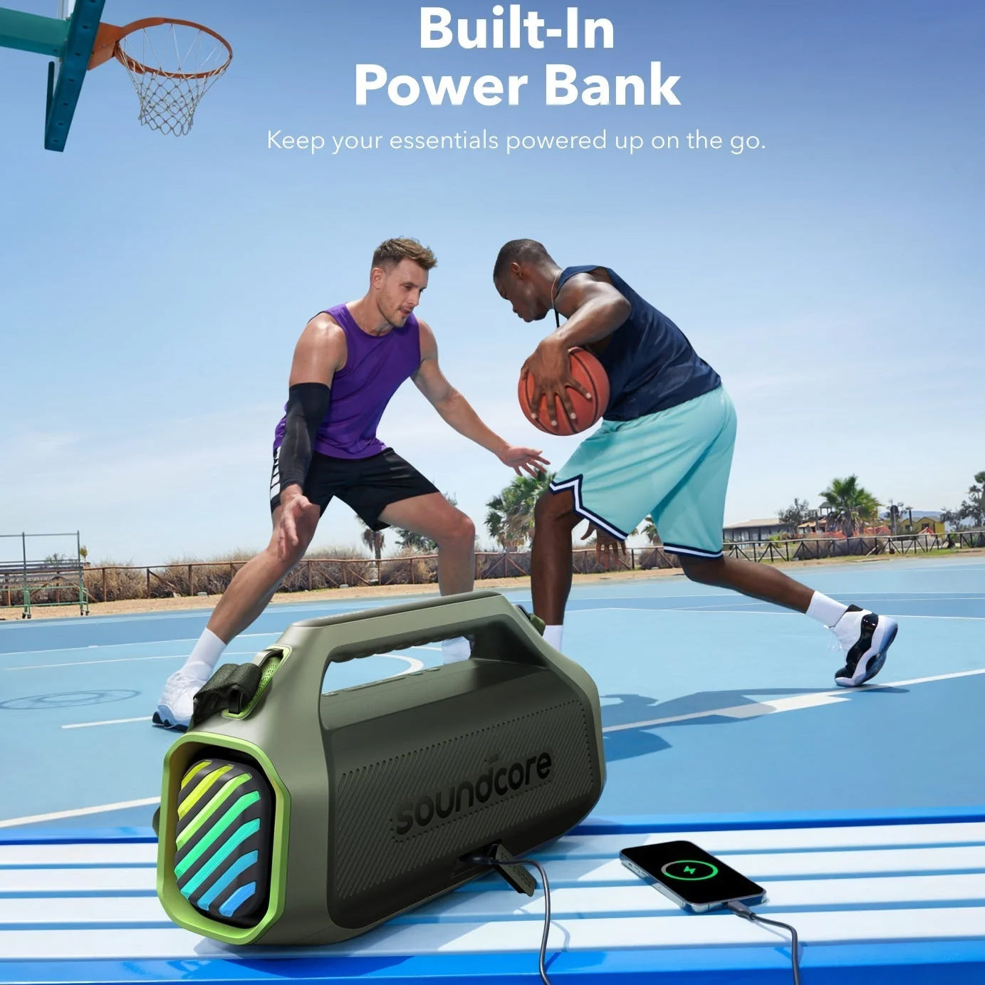 Enceinte portable Bluetooth Anker Soundcore Boom 2 Plus, 140W, RGB, étanche, verte A3134061 