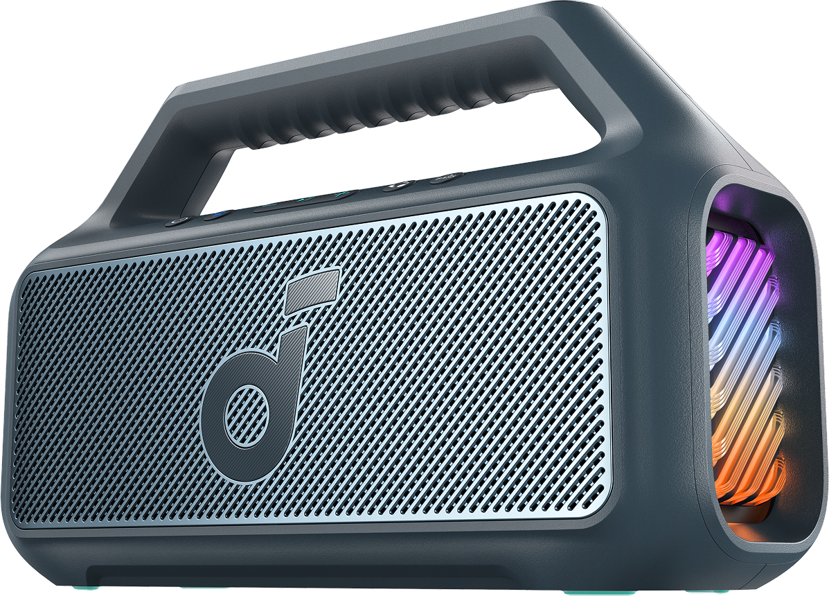Enceinte Bluetooth Portable Anker SoundCore Boom 2 Nouvelle Version, 80W, TWS, RGB, Étanche, Bleue A3138032