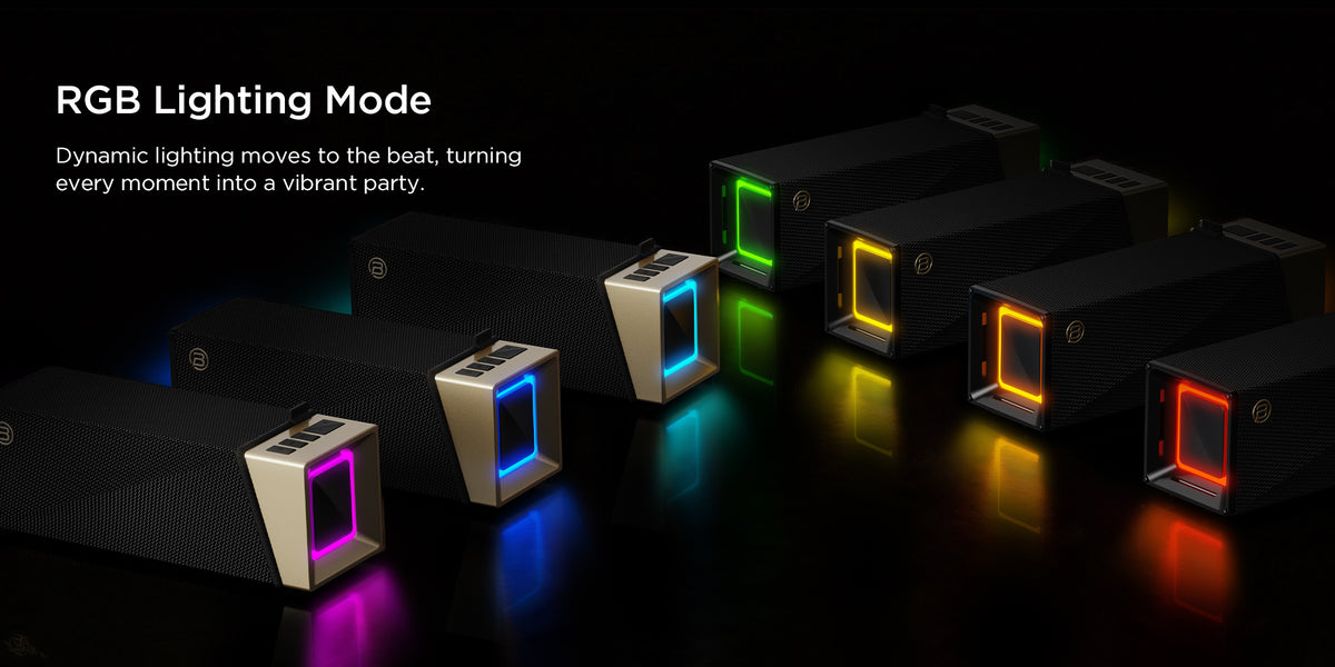 Tragbarer Bluetooth-Lautsprecher Bugani Brief TT, 60W, RGB, wasserdicht, Schwarz-Gold