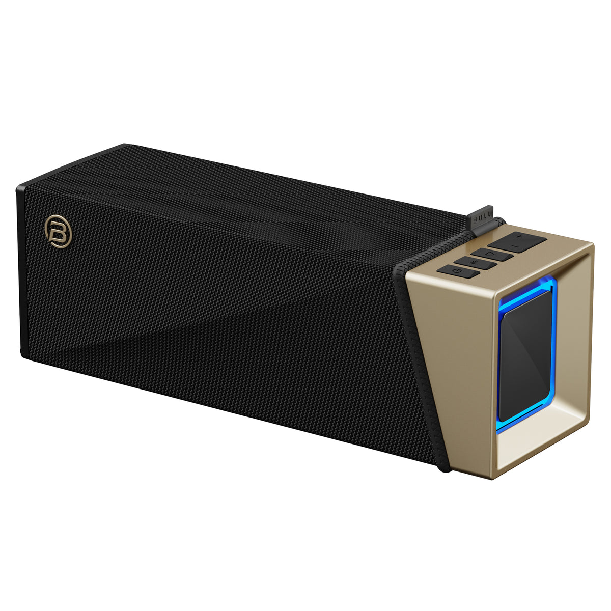 Tragbarer Bluetooth-Lautsprecher Bugani Brief TT, 60W, RGB, wasserdicht, Schwarz-Gold