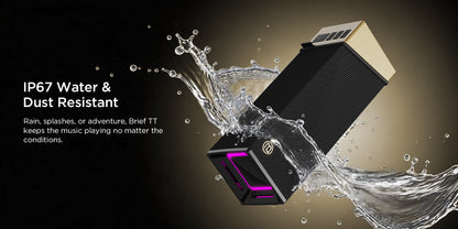 Tragbarer Bluetooth-Lautsprecher Bugani Brief TT, 60W, RGB, wasserdicht, Schwarz-Gold