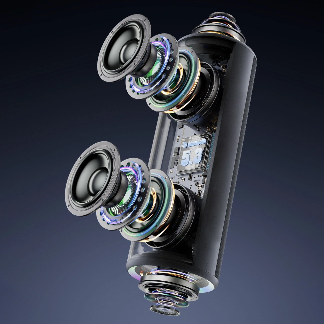 Cassa Portatile Bluetooth Dudao Y21, 2 x 5W, TWS, RGB, Nera