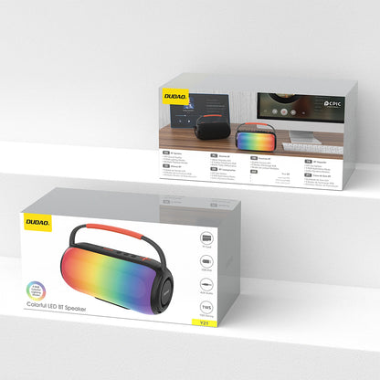 Cassa Portatile Bluetooth Dudao Y21, 2 x 5W, TWS, RGB, Nera