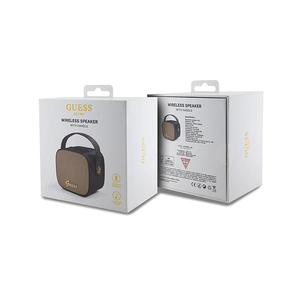 Tragbarer Bluetooth-Lautsprecher Guess 4G Script Logo, 5W, Schwarz