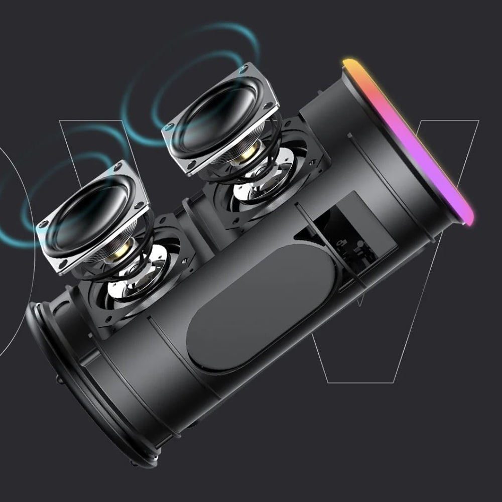 Enceinte Portable Bluetooth HAVIT SK833BT, 2 x 10W, RGB, Étanche, Noire