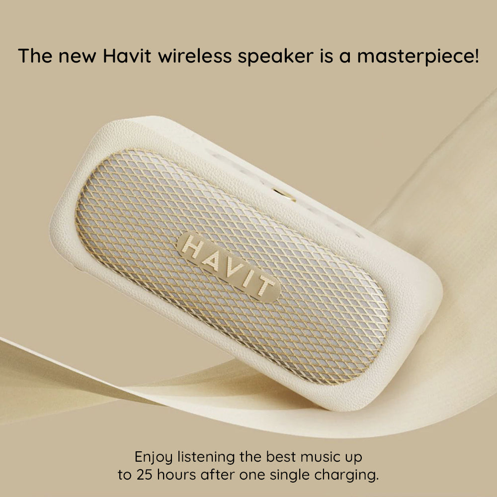 Cassa Bluetooth HAVIT SK905BT, 20W, Impermeabile, Beige