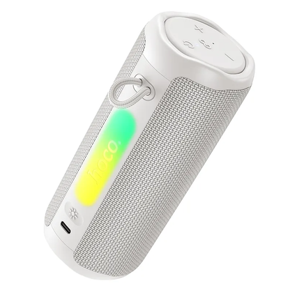 Cassa Portatile Bluetooth HOCO HC50, 8W, TWS, RGB, Impermeabile, Bianca