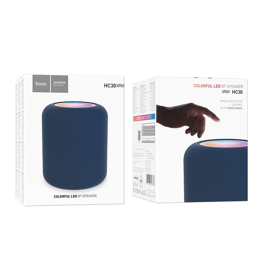 Tragbarer Bluetooth-Lautsprecher HOCO HC30, 5W, TWS, RGB, Blau
