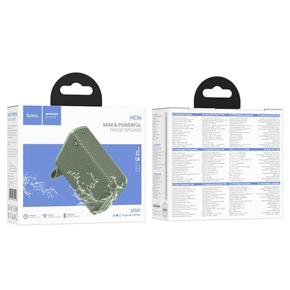 Cassa Portatile Bluetooth HOCO HC34, 5W, TWS, Impermeabile, Verde