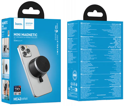 Cassa Portatile Bluetooth HOCO HC43 Mini Magnetica, 8W, TWS, Nera