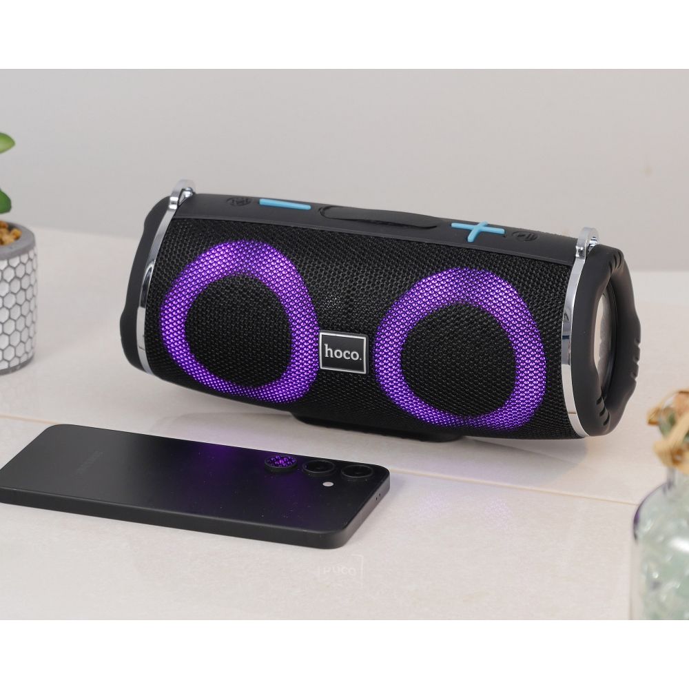Enceinte Portable Bluetooth HOCO HC12, 10W, RGB, Étanche, Noire